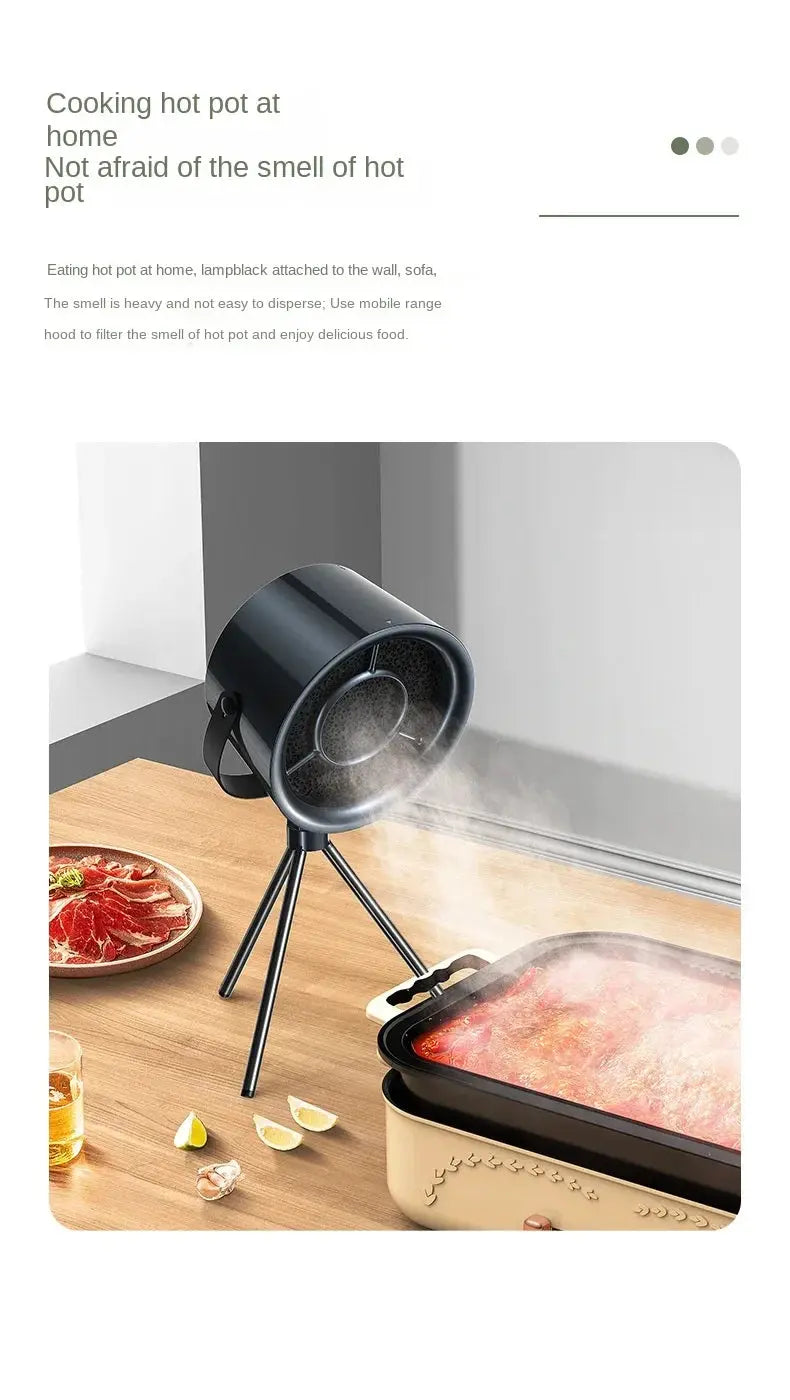 New USB Desktop Range Hoods Portable Exhaust Fan Small Kitchen Hood Extractor Barbecue Large Suction Cooker Hood - ALPENZO