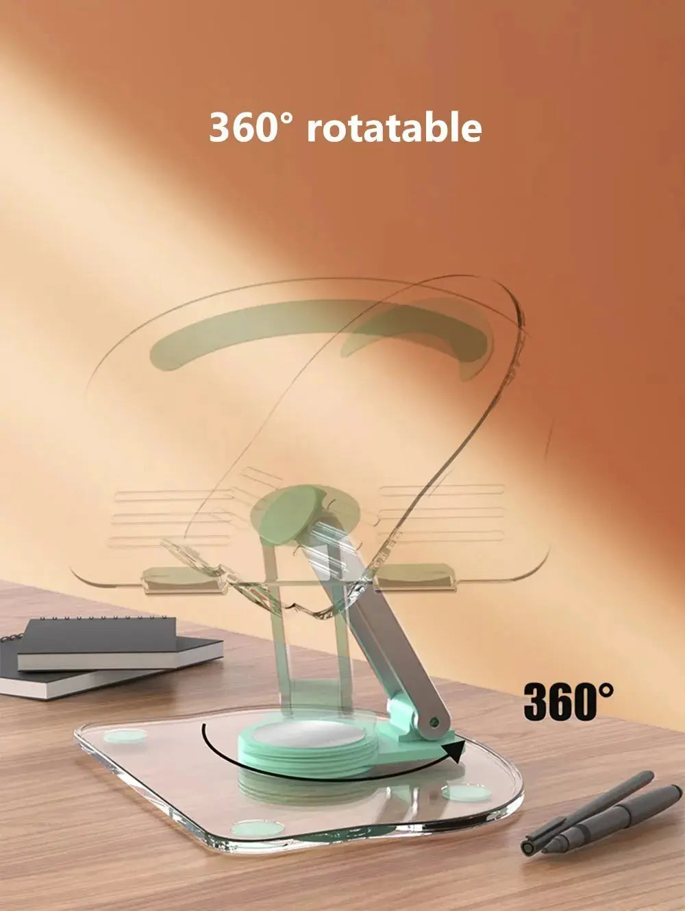 Transparent Rotating Stand Acrylic Plate Desktop Mobile Phone Tablet Universal Live Folding Adjustment Computer Support Stand - ALPENZO