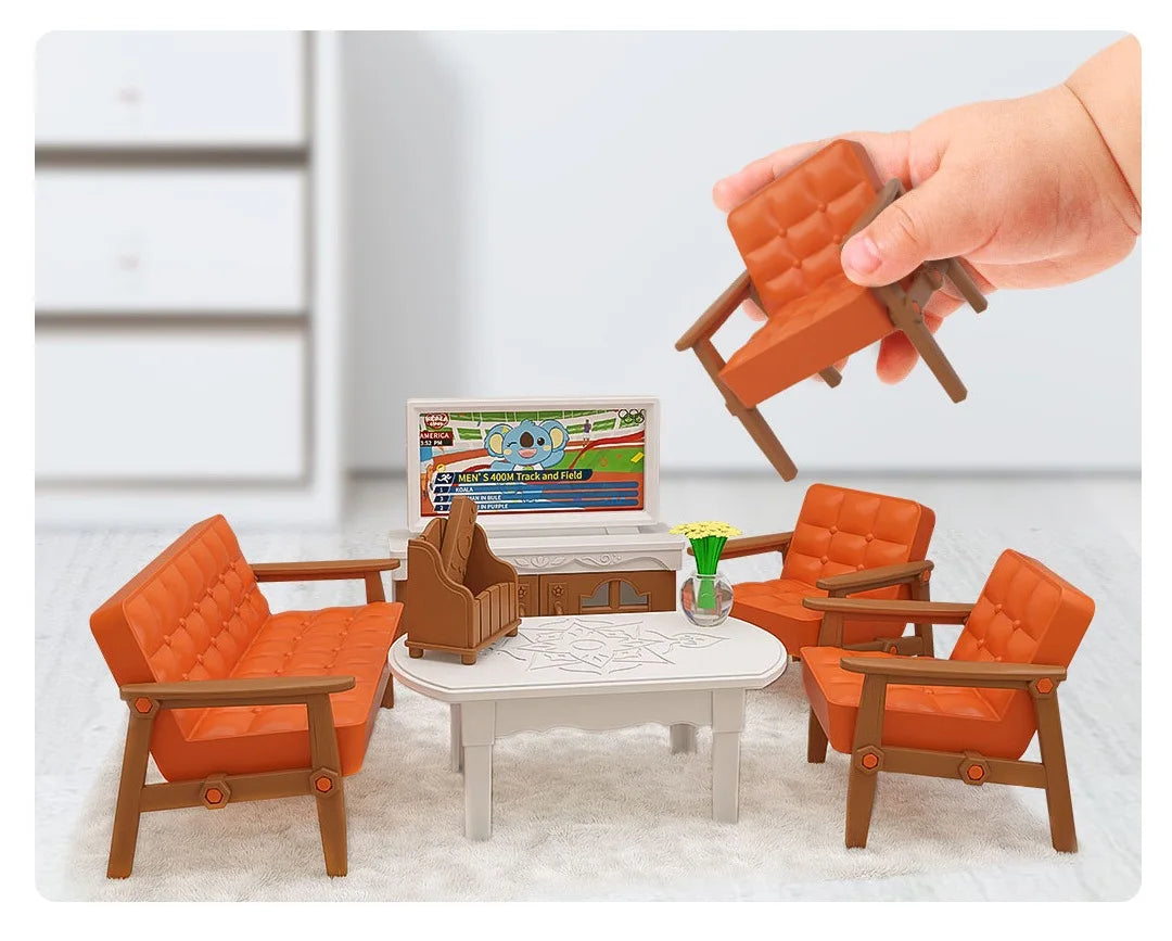 miniature items dollhouse furniture accessories living room bedroom supermarket shopping games family interaction doll kids toys ALPENZO