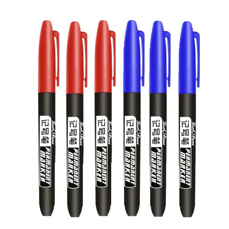 Permanent Marker Pen Drawing Markers Black Blue Red Waterproof Ink Sketch Pens Stationery Art School Supplies For Glass Metal ALPENZO