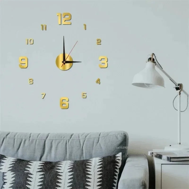 New 3D Acrylic Mirror Wall Clock Sticker for 40CM Fashion DIY Quartz Clocks Watch Home Decoration Living Room Stickers - ALPENZO