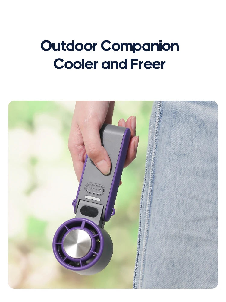 KINSCOTER Outdoor Foldable Portable Handheld Fan Mini Cooling Rechargeable 3600mAh 100-level Free Control High Speed Turbo Fan ALPENZO