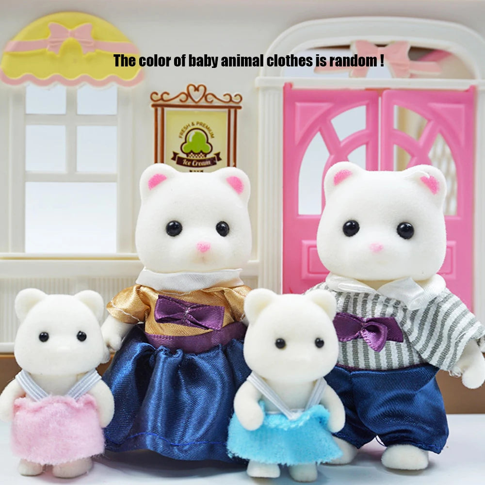 Rabbit Doll 1/12 Micro Dollhouse Reindeer Sheep Elephant Squirrel Family Kitchen Toy Miniature Furniture Set Girl Toy Gift ALPENZO