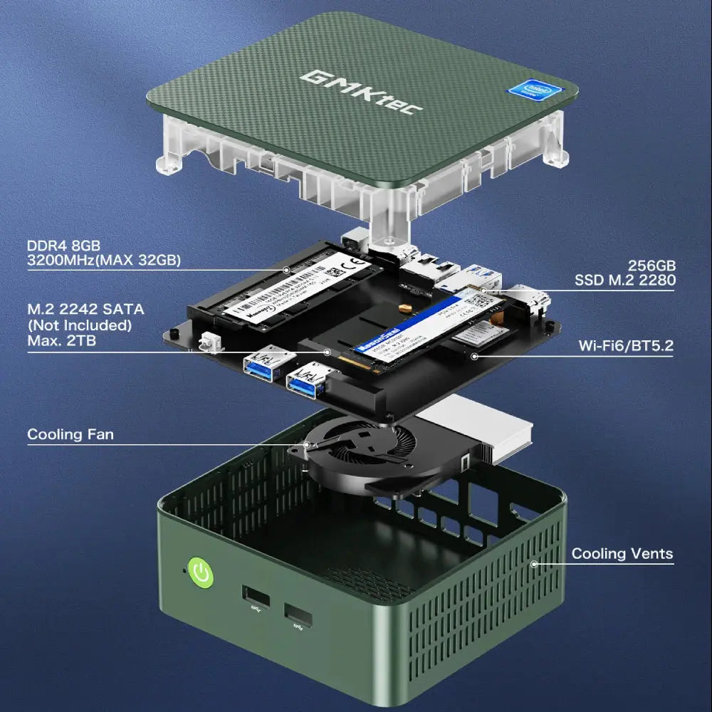 GMKtec G3 Mini PC Intel Alder Lake N100 Windows 11 Pro Mini PC 8/16GB DDR4 256/512GB PCIe M.2 SSD WiFi 6 BT5.2 Desktop Computer - ALPENZO