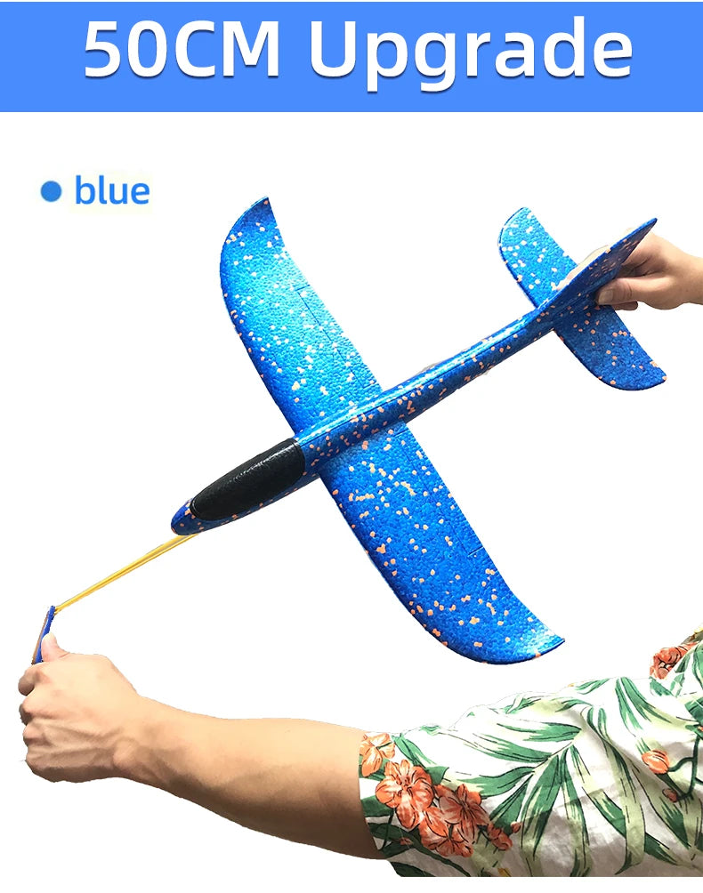 50CM Big Foam Plane Glider Hand Throw Airplane Light Inertial EPP Bubble Planes Outdoor Launch Kids Toys for Children Boys Gift ALPENZO