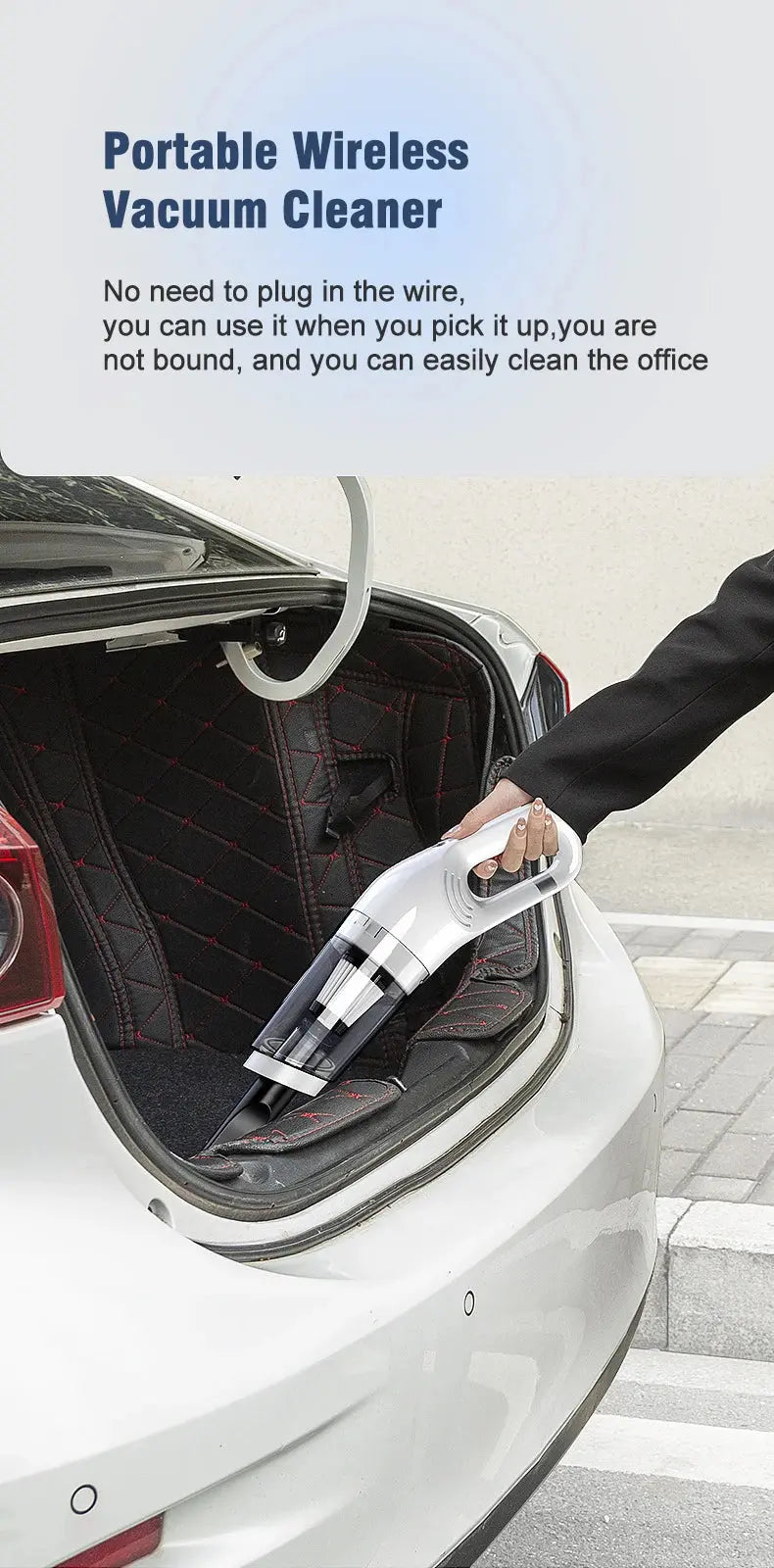 Handheld Home Vacuum Cleaner Rechargeable Portable Vacuum Cleaner Car Home Dual Purpose Wireless Dust Catcher Pet Hair 10000PA - ALPENZO