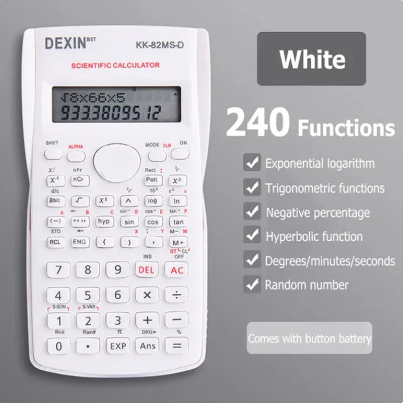 Multifunctional Scientific Calculator Student Simple Portable Big Screen Function Calculator Stationery School Office Supplies ALPENZO