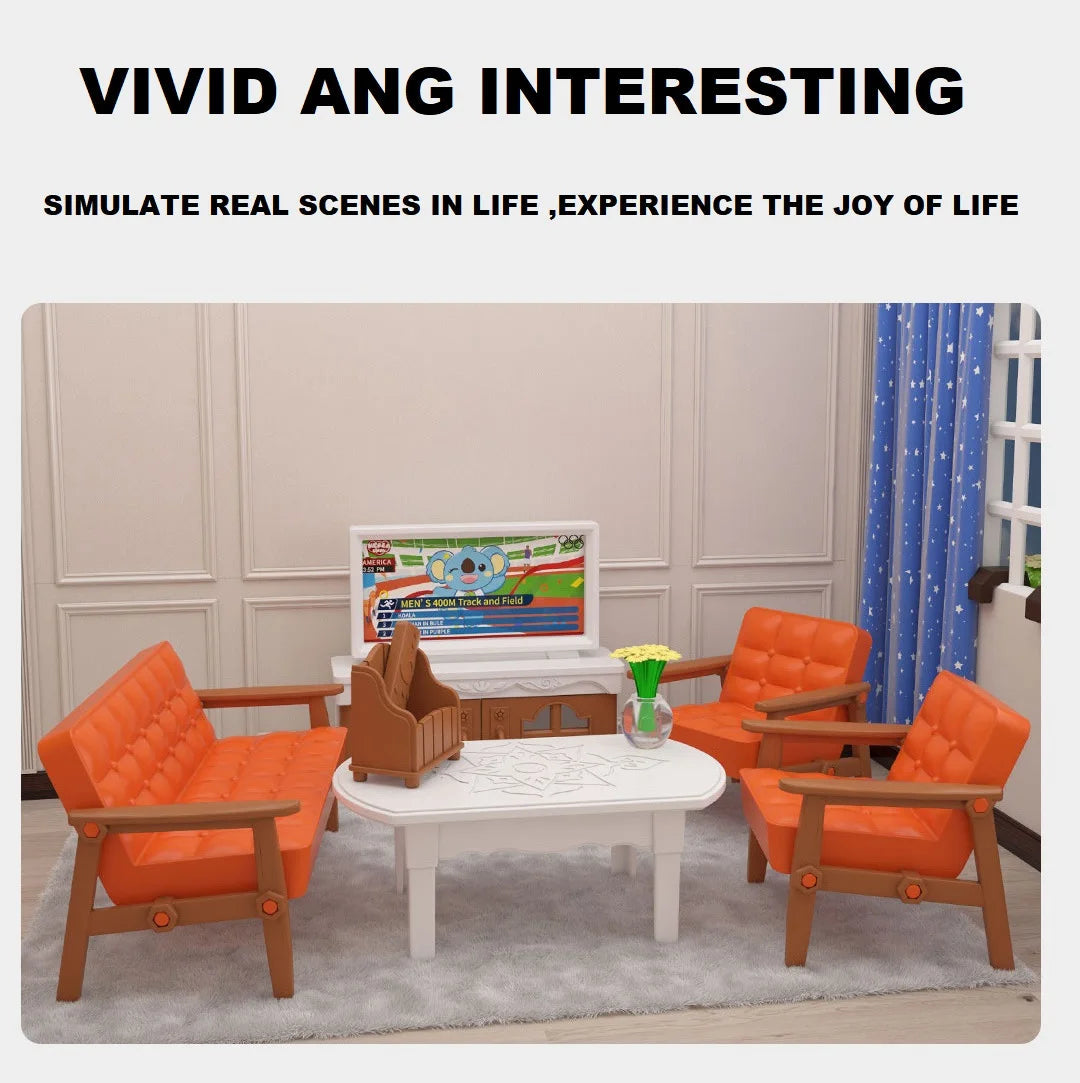 miniature items dollhouse furniture accessories living room bedroom supermarket shopping games family interaction doll kids toys ALPENZO