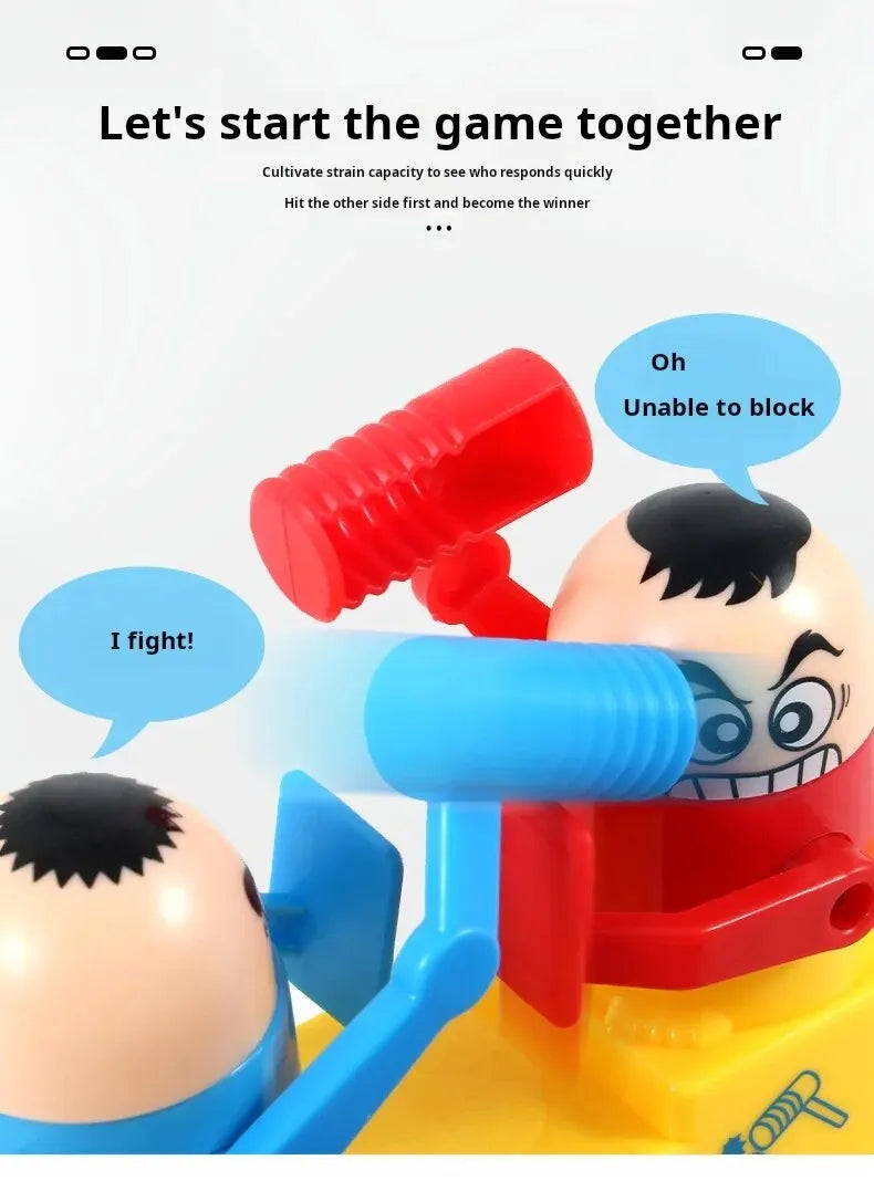 Mini Children's Head Knocking Little Man Fighting Red and Blue Attack and Defense Twin Parent Child Finger Fighting Game Machine ALPENZO