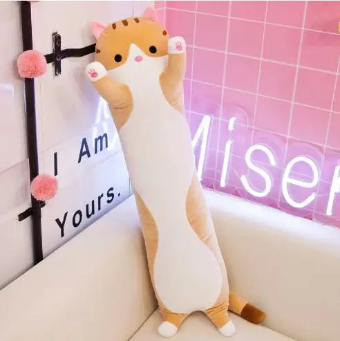 50-70cm Long Cat Plush Toys Cute Animal Cat Creative Long Soft Toys Office Break Nap Sleeping Pillow Stuffed Gift Doll For Kids ALPENZO