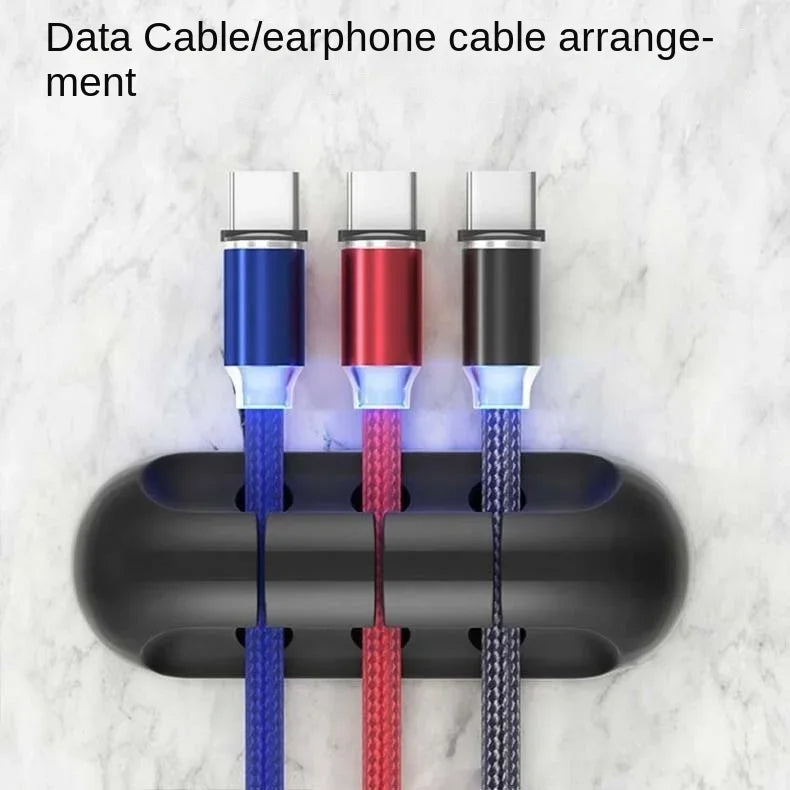 Self-Adhesive Power Cord Cord Manager Fixed Chuck Plug Mouse Cable Headset Winder Mobile Phone Data Cable Card Silicone Desktop