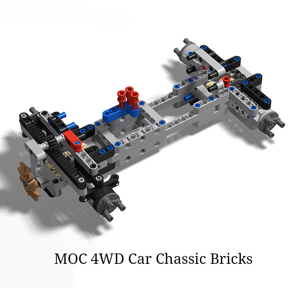 4WD RC Car Chassis Electric Set Four-Wheel Drive Technical Chassis Bricks IR Remote Reciever MOC Building Blocks for legoeds ALPENZO