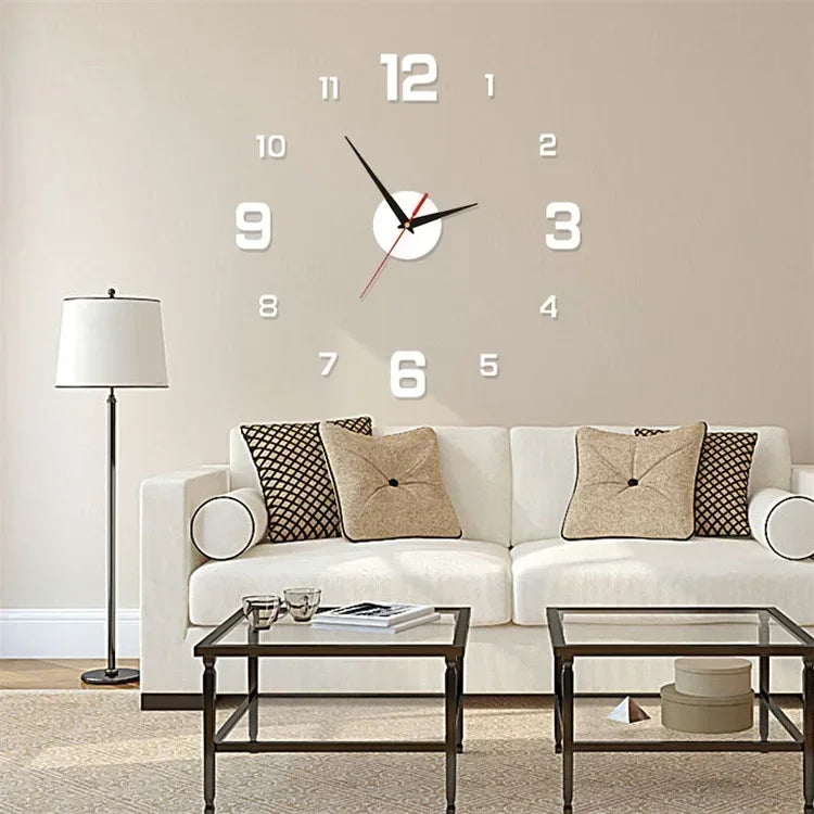 New 3D Acrylic Mirror Wall Clock Sticker for 40CM Fashion DIY Quartz Clocks Watch Home Decoration Living Room Stickers - ALPENZO