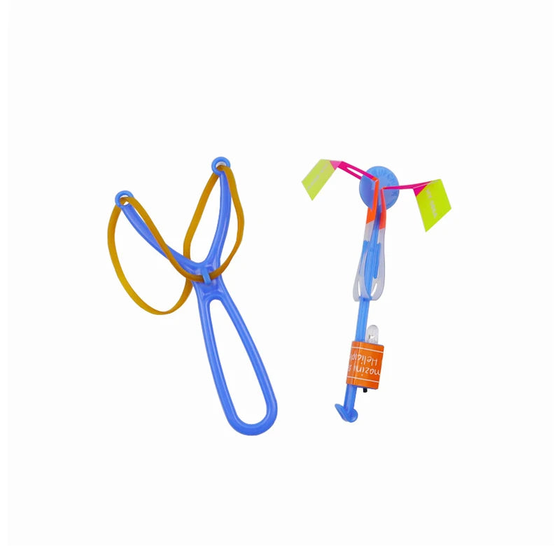 Amazing Light Toy Arrow LED Light Toys Outdoor Party Fun Gift Rubber Band Catapult Glow In The Dark Rocket Helicopter Flying Toy ALPENZO