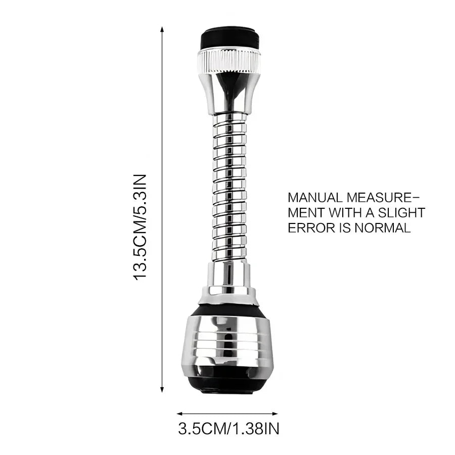 Kitchen Stainless Steel Faucet Sprinkler Water-saving Device Lengthening Rotating Splash Proof Sprinkler Spray Extender Bubbler - ALPENZO
