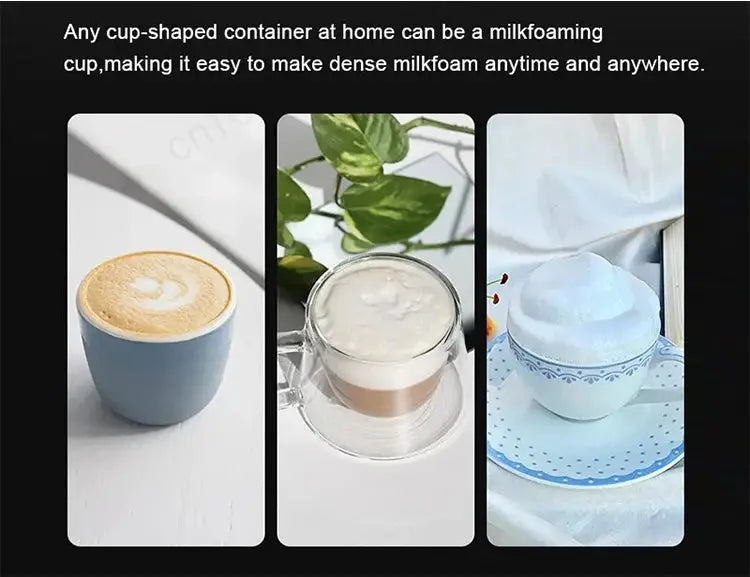 Wireless Milk Frother Electric Type-C Handheld Blender Stainless Steel Mini Coffee Maker Whisk Mixer For Coffee Cappuccino Cream - ALPENZO