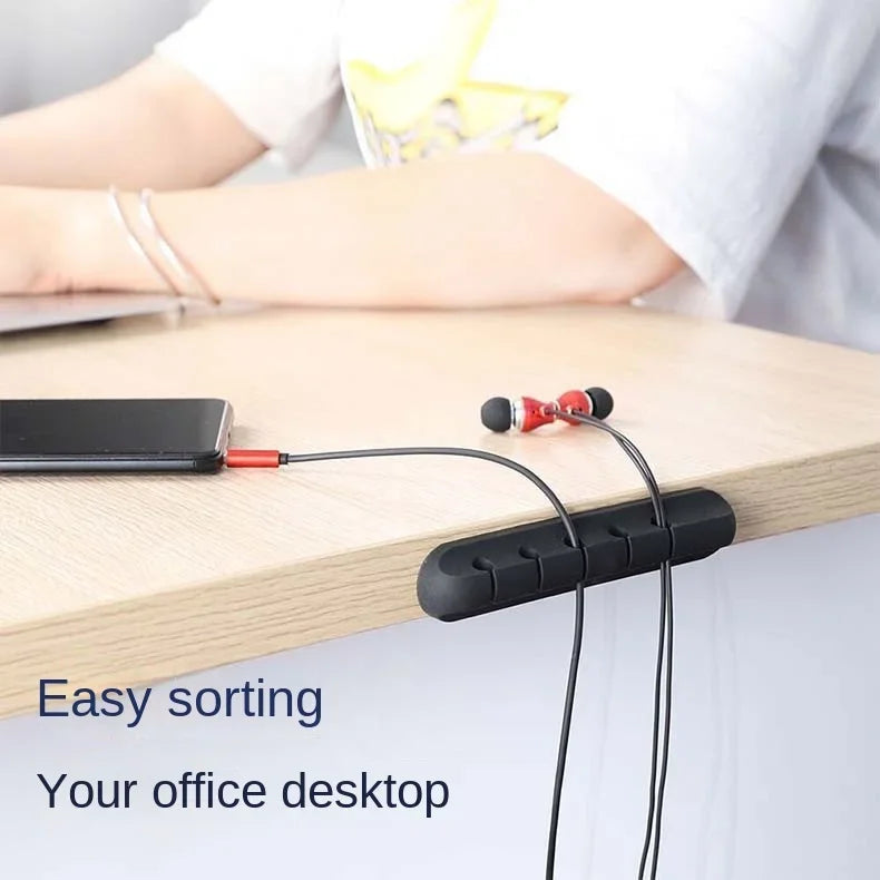Self-Adhesive Power Cord Cord Manager Fixed Chuck Plug Mouse Cable Headset Winder Mobile Phone Data Cable Card Silicone Desktop