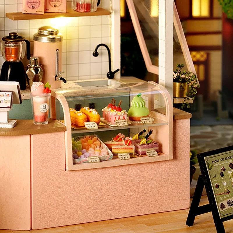 Wooden Miniature Doll House DIY Small House Kit 3D Puzzle Assemble Building Model Home Bedroom Decoration With Furniture Gifts ALPENZO