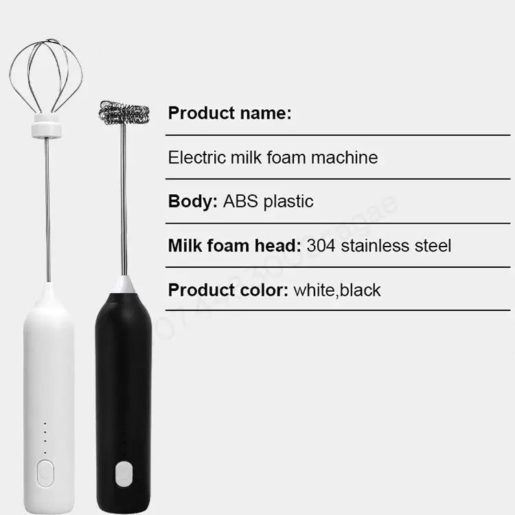 Wireless Milk Frother Electric Type-C Handheld Blender Stainless Steel Mini Coffee Maker Whisk Mixer For Coffee Cappuccino Cream - ALPENZO