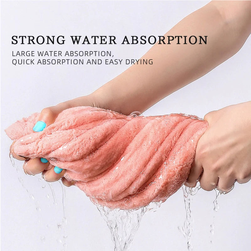 Microfiber Hair Towel Wrap for Women, Shower Spa Head Wrap Hair Drying Hat Turban Microfiber Terry Dry Absorbent Quick Dry Hair - ALPENZO