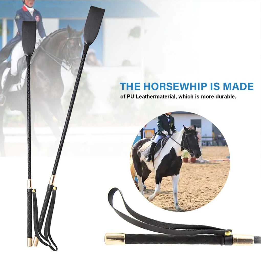 Riding Equestrian Whip Training PU Leather Lash Anti-slip Portable Learning for Outdoor Racing Performance Beginner