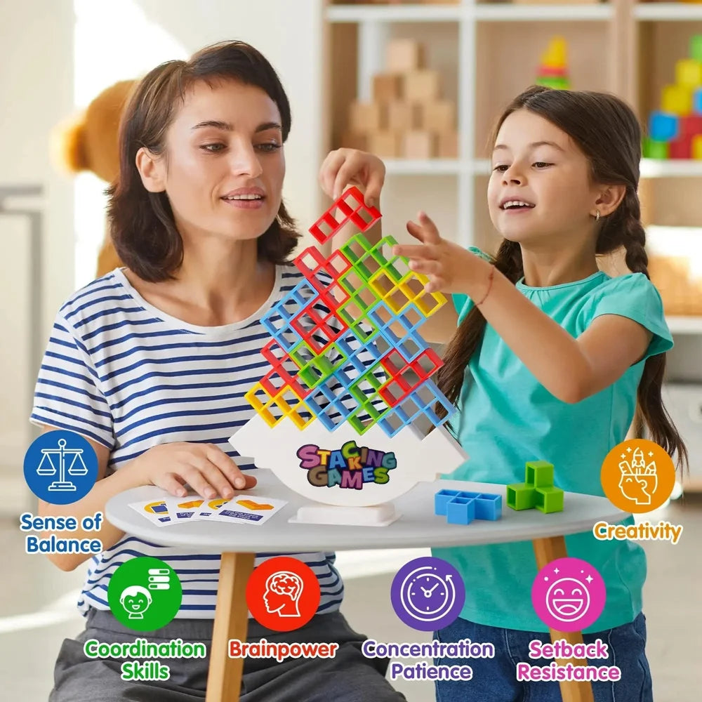 Building Block Brick Toy Balance Stacked Tetra Tower Game Swing High Russian Building Blocks Stack Kid Desktop Toy ALPENZO