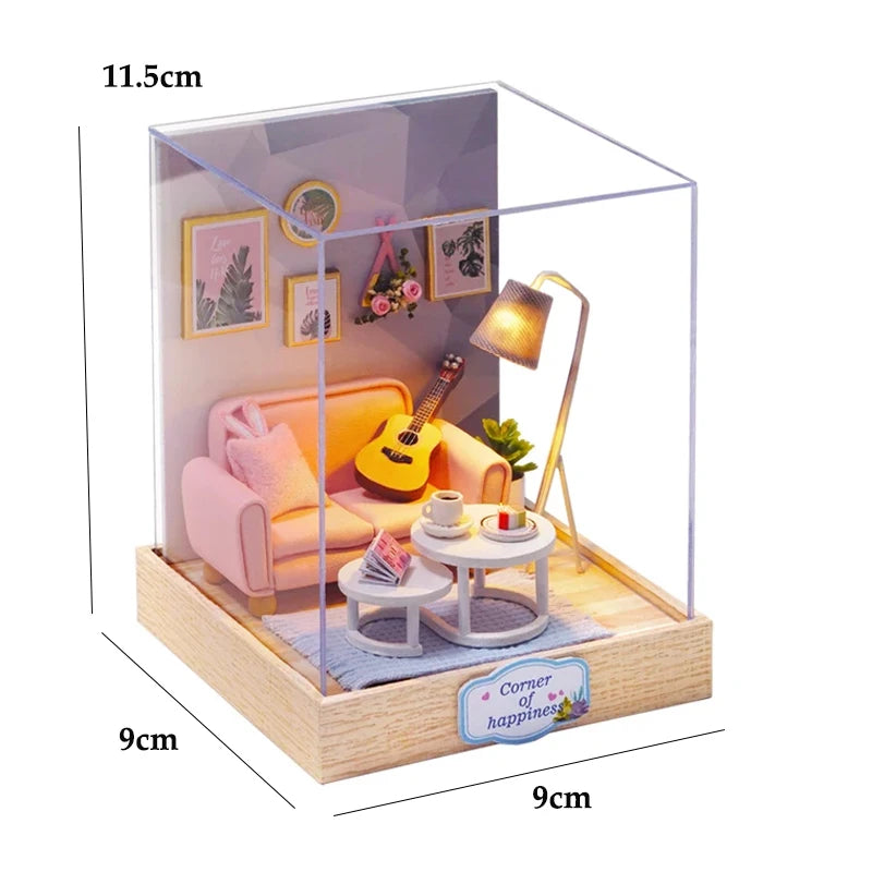 Wooden Miniature Doll House DIY Small House Kit 3D Puzzle Assemble Building Model Home Bedroom Decoration With Furniture Gifts ALPENZO
