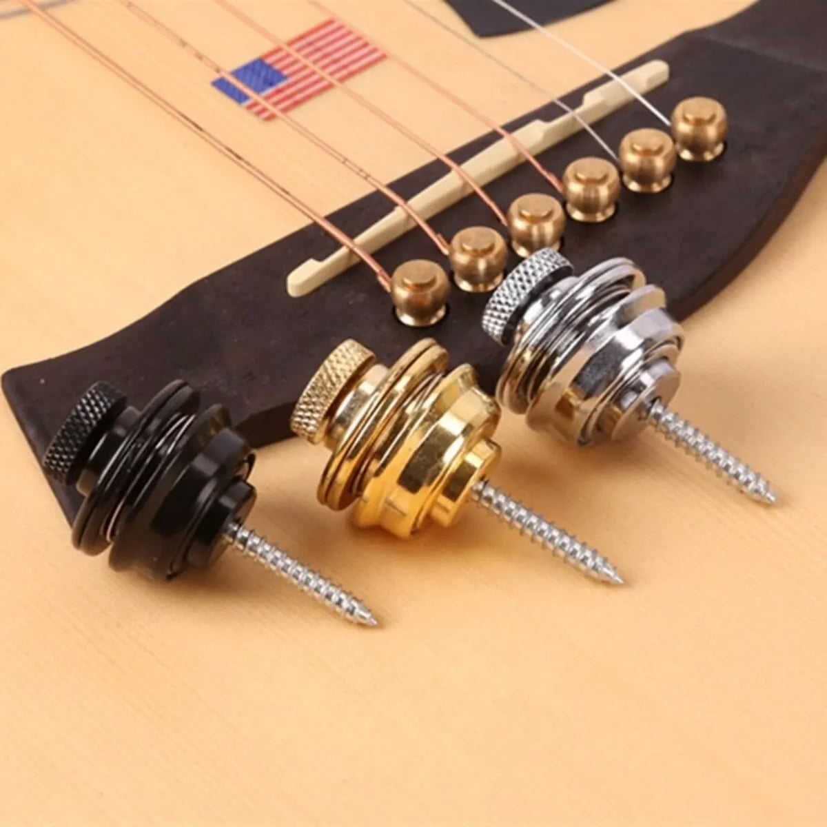 Miwayer Guitar Strap Lock 1 PCS Heavy Duty Metal Button Security Straplock for Electric Acoustic Guitar Bass Ukulele