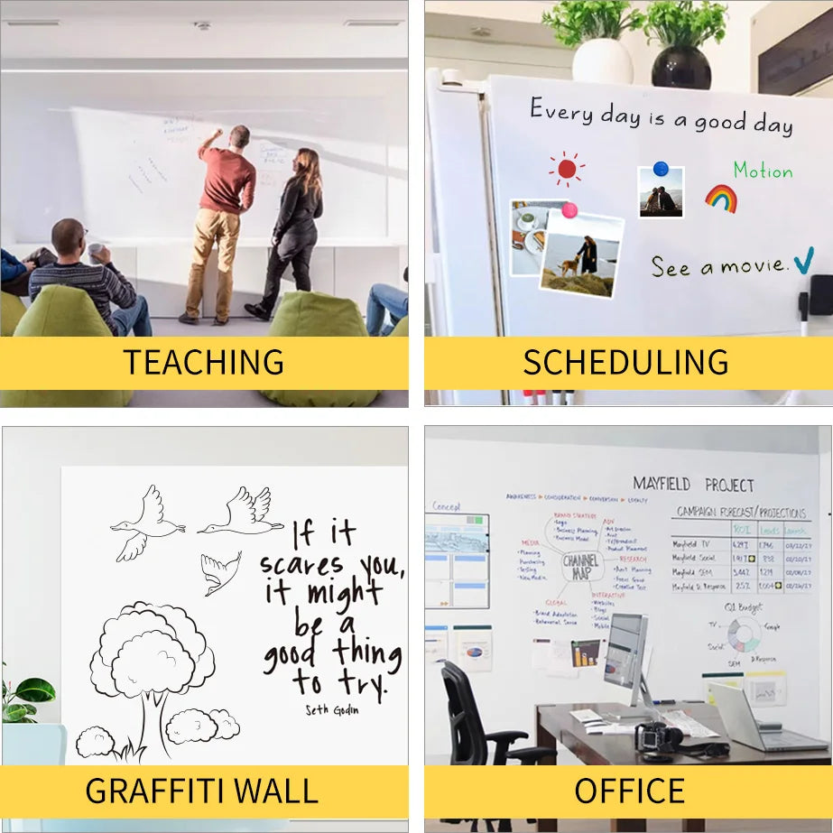 Magnetic Dry Erase Chalkboard Paper Soft Whiteboard Contact Paper Wall Sticker Graffiti Sticker For Work At Home Office/Teaching ALPENZO