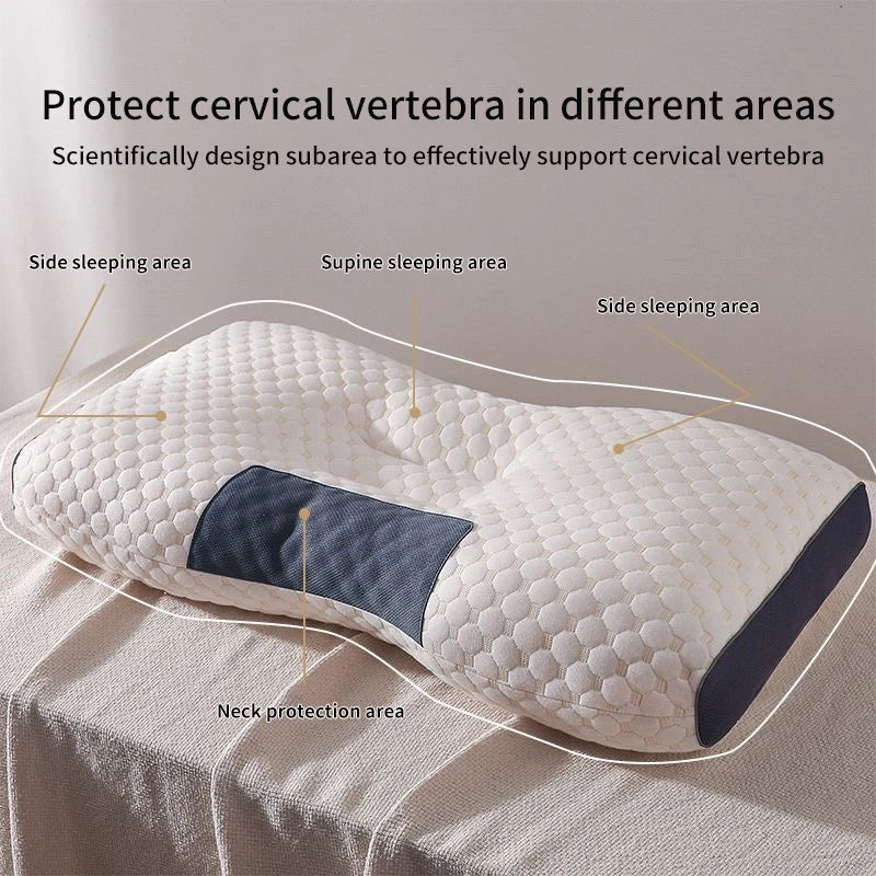New Neck Pillow Help Sleep Protect The Neck Cervical Orthopedic Soybean Fiber Massage Household SPA Pillow For Sleeping Almohada - ALPENZO