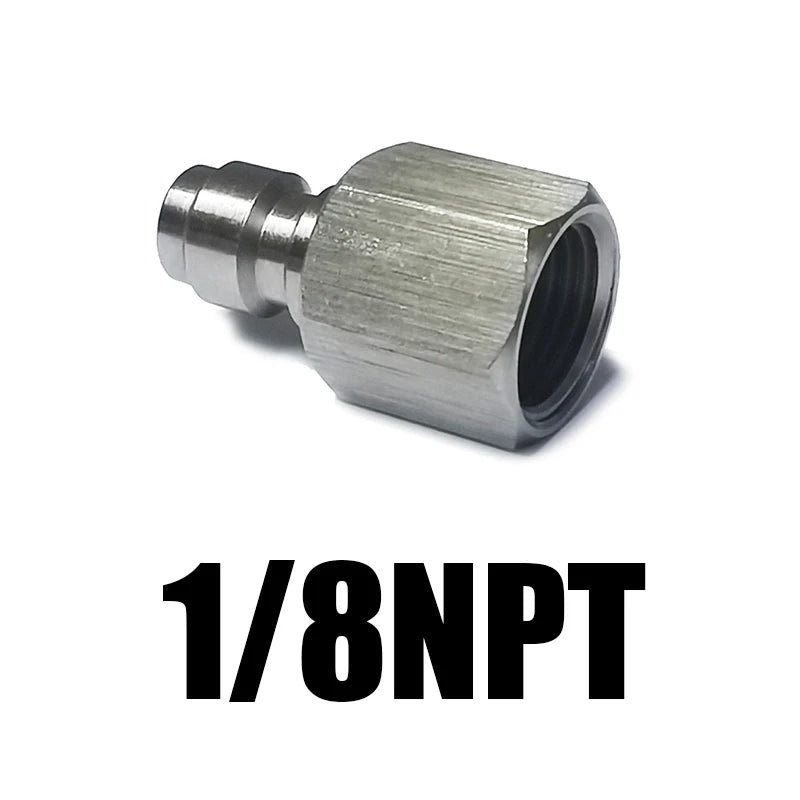 HPA Air Quick Disconnect Male Female Adaptor 8mm Fill Nipple High Pressure 1/8NPT 1/8BSP M10*1 M8*1 Stainless Steel