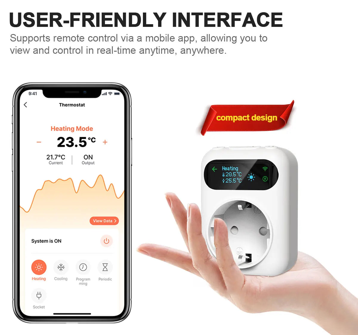 Tuya WIFI Digital Thermostat Socket 16A Outlet Plug Remote Temperature Controller Timer Switch Cooling Heating 3M NTC Sensor - ALPENZO