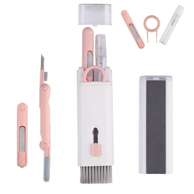 Keyboard Cleaning Kit 7-in-1 Laptops Cleaner with Keycap Puller, Multifunctional Keyboard Brush Cleaning Set for Airpods Phone - ALPENZO