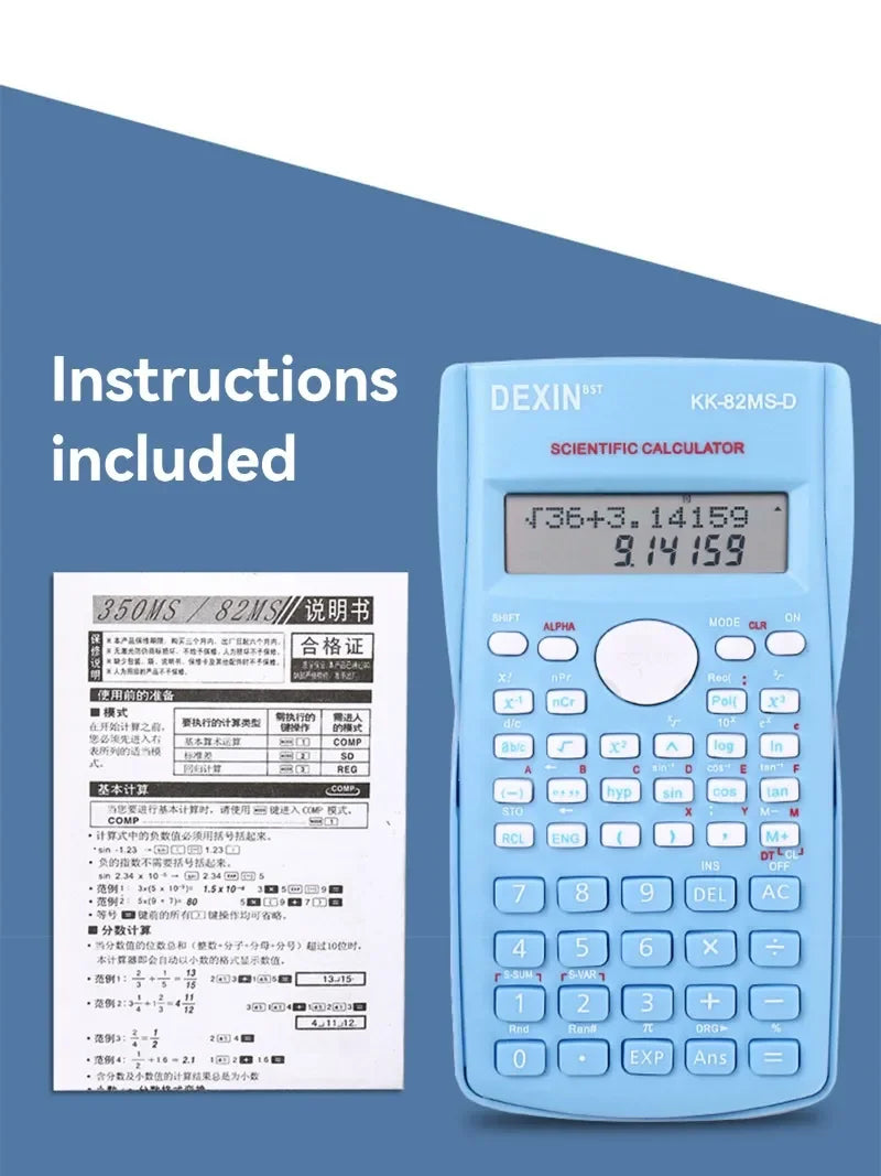 Multifunctional Scientific Calculator Student Simple Portable Big Screen Function Calculator Stationery School Office Supplies ALPENZO