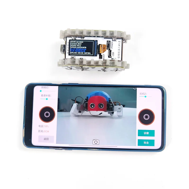 Esp32 Remote Control Tank Model Metal Chassis Tractor Crawler Balance Car Mount Truck Robot Chassis for Wifi RC Scout Robot Car ALPENZO