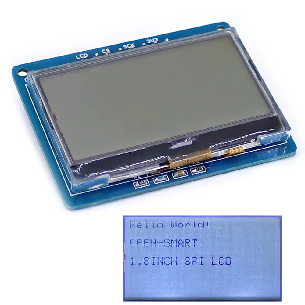 OPEN-SMART With Backlight LED 3.3V 1.8 Inch 128 * 64 Serial SPI Monochrome LCD Shield Breakout Board Module for Arduino - ALPENZO