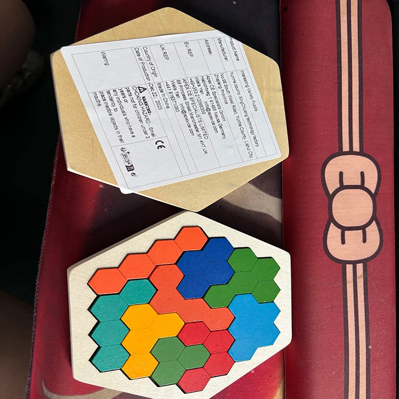 Wooden Tangram Jigsaw DIY Puzzle Kids Learning Educational Toys for Children Thinking Training Wood Toy Puzzles Montessori Games ALPENZO