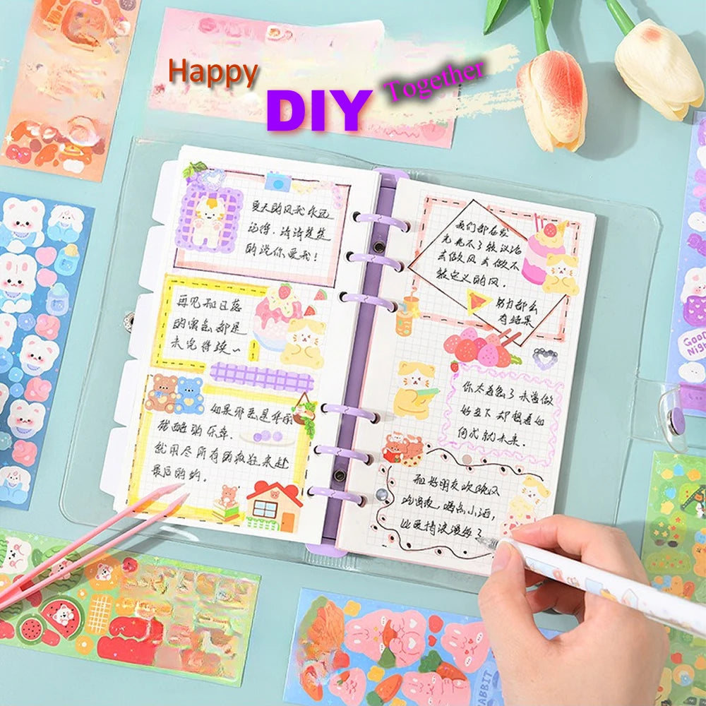 Kawaii Stickers for Kids Cute Stationary Aesthetic Diary Decoration Art Supplies Stickers for Scrapbooking Lot Korean Paper Desk ALPENZO