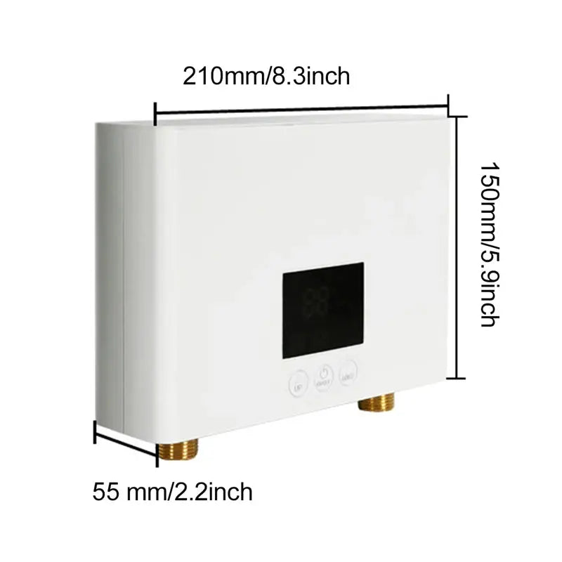 110V/220V Instant Water Heater 3000W/5500W Wall-Mounted Electric Heaters for Bathroom Hot Water Shower and Home Kitchen Heating - ALPENZO