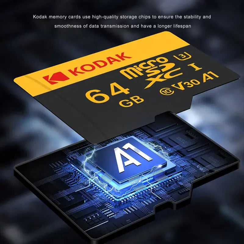KODAK Micro SD 512GB 256GB Memory Card UP TO 100MB/s C10 U3 32GB 64GB 128GB TF Card 4K HD For USB Card Reader Adapter Microsd - ALPENZO