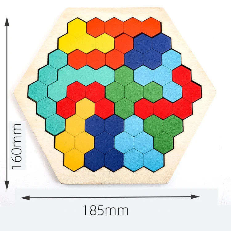 Wooden Tangram Jigsaw DIY Puzzle Kids Learning Educational Toys for Children Thinking Training Wood Toy Puzzles Montessori Games ALPENZO