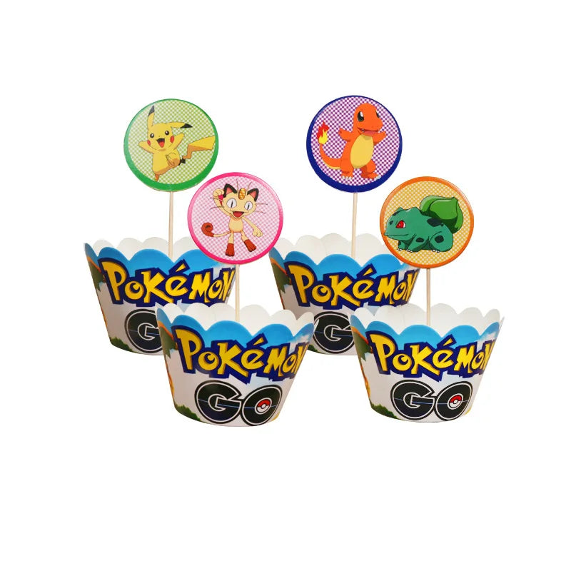 Cartoon Pikachu Theme Birthday Party Disposable Tableware Set Balloons Decorations Photo Props Background Pokemon Party Supplies ALPENZO