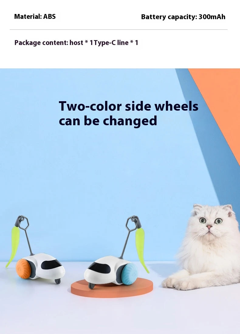 Smart Interactive Cat Toy Car Auto-Running Pet Vehicle with Obstacle Detection Durable for Indoor Cats Play - ALPENZO