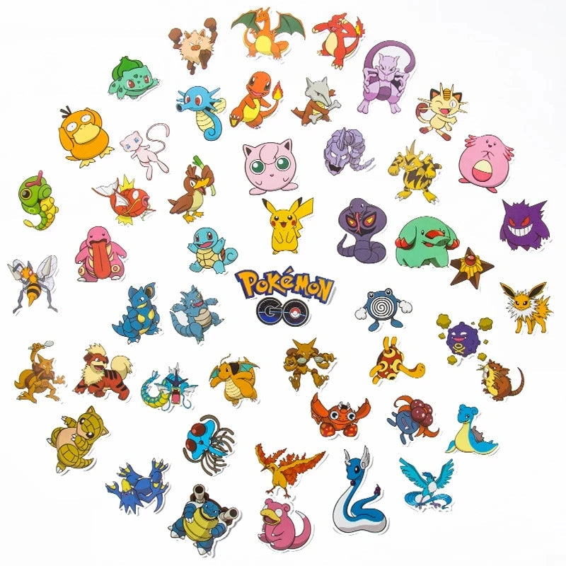 50/100Pcs Kawaii Pikachu Pokemon Stickers Motorcycle Phone Car Skateboard Laptop Decal Sticker Waterproof Classic Kid Toy ALPENZO