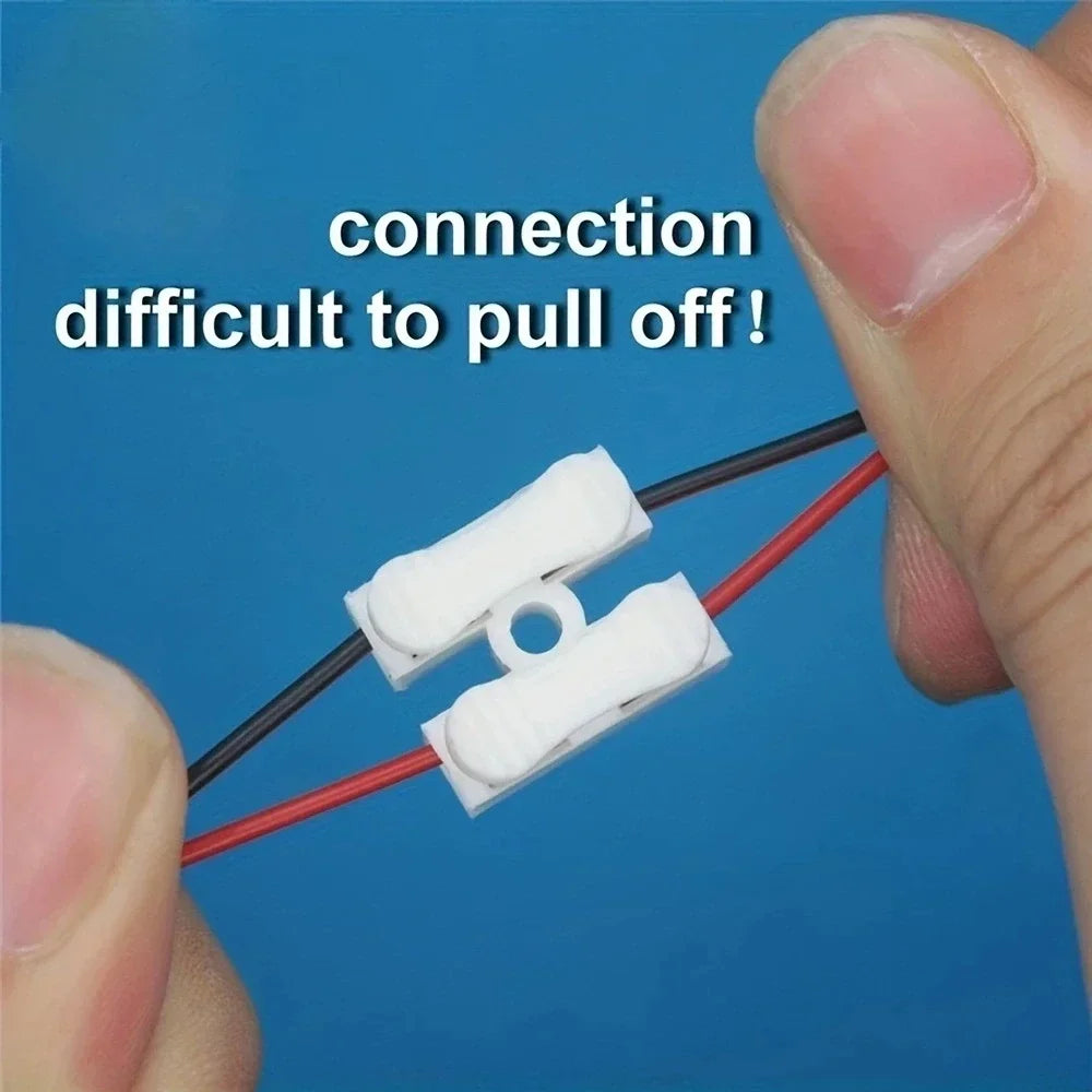 Nenhuma solda solda rápida 2P cabo fio conector, nenhum parafuso bloco terminal, braçadeira de mola, 20pcs - ALPENZO
