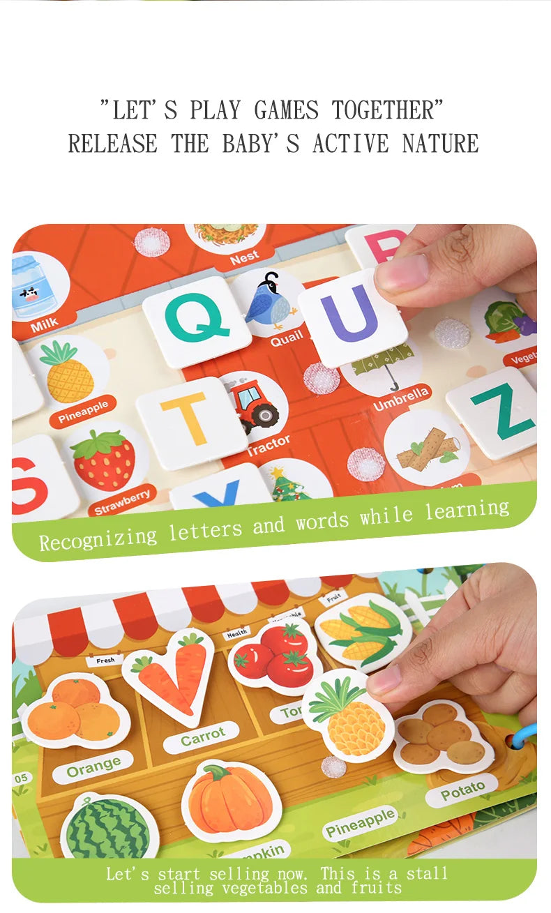 New Montessori Scene Stickers for Children DIY Hand-on Puzzle Reusable Books Cartoon Learning Cognition Toys for Kids Gift ALPENZO