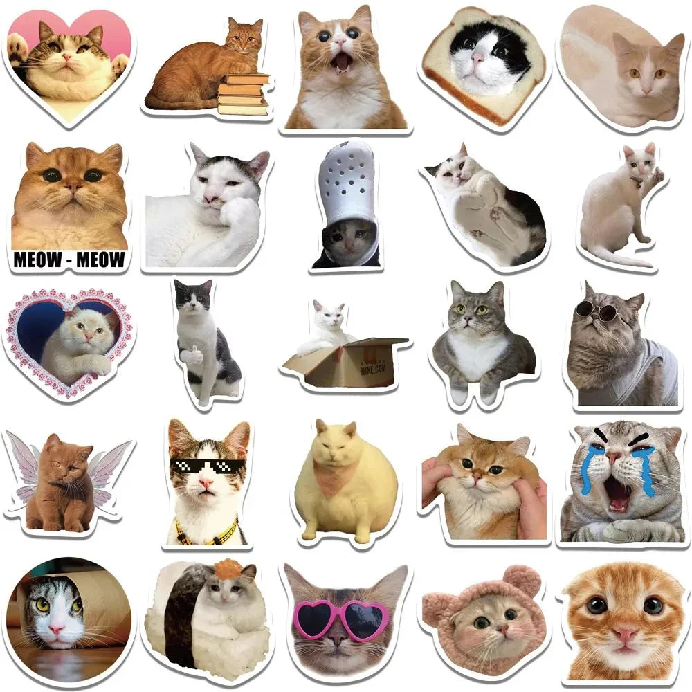 10/30/50PCS Kawaii Love Cat PVC Sticker Aesthetic Children's Korean Decoration Scrapbooking Stationery School Supplies for Kids ALPENZO