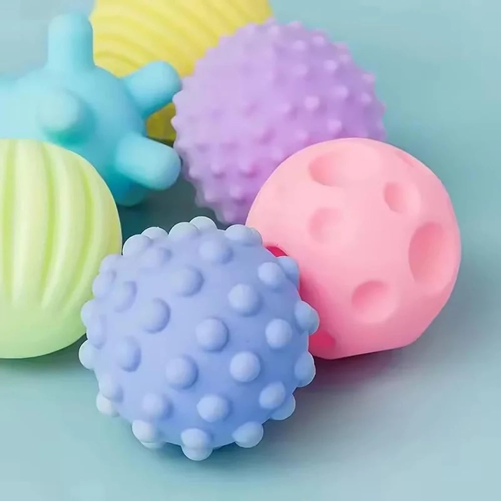 6Pcs Textured Multi Ball Set Develop Tactile Senses Toy Baby Touch Hand Ball Toys Training Ball Massage Soft Balls Kids Gifts ALPENZO