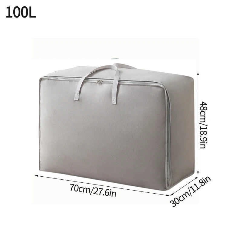 Large Capacity Clothes Storage Bag Waterproof Cabinet Wardrobe Organizer Quilt Pillow Blanket Organizer Dustproof Bedding Storag