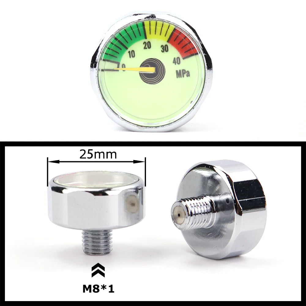 Air Mini Micro Pressure Gauge Manometre Manometer | Thread 1/8BSP(G1/8) 1/8NPT M10 M8 | 30PSI 300PSI 5000PSI 6000PSI 350BAR